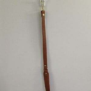 Adjustable Brown Faux Leather Strap with Gold Hardware